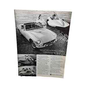 1973 MGB Roadster Ad Vintage MG Sports Car Original Print Advertisement